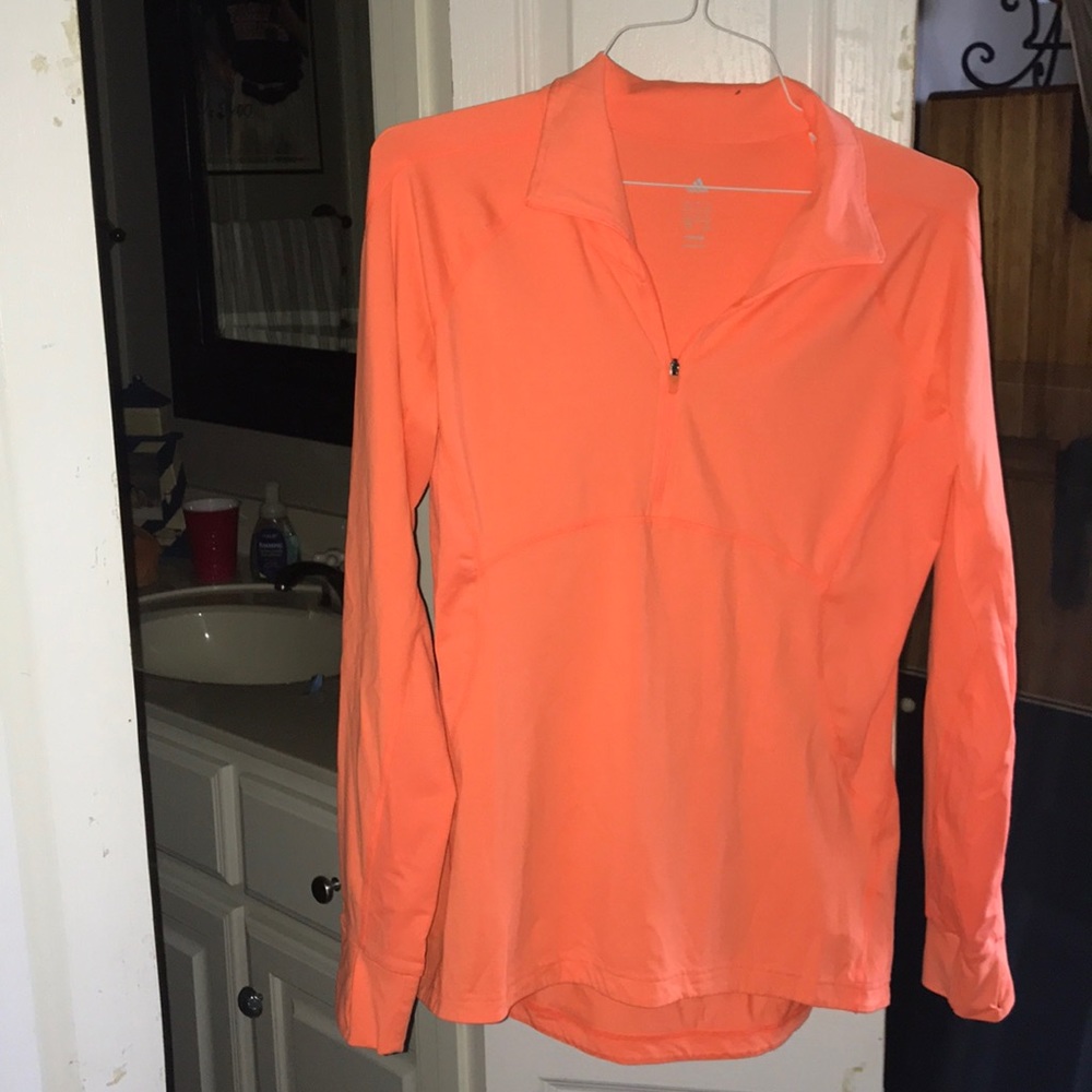 Adidas bright orange half zip